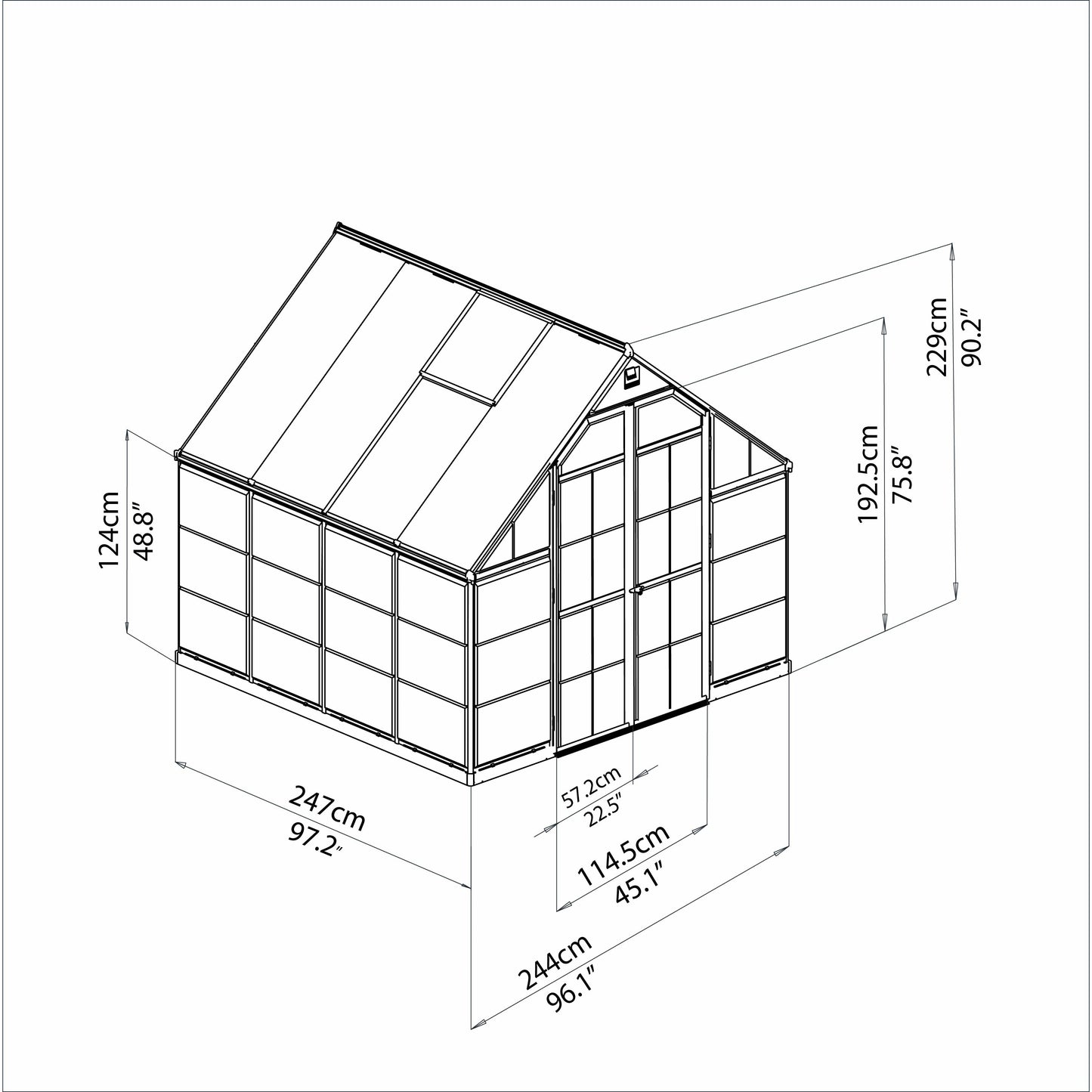 Palram Balance 8' x 8' Greenhouse