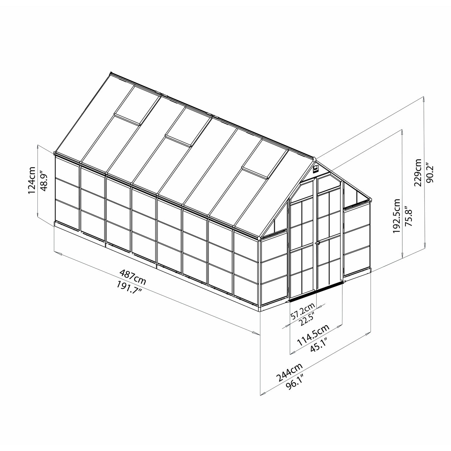 Palram Balance 8' x 16' Greenhouse