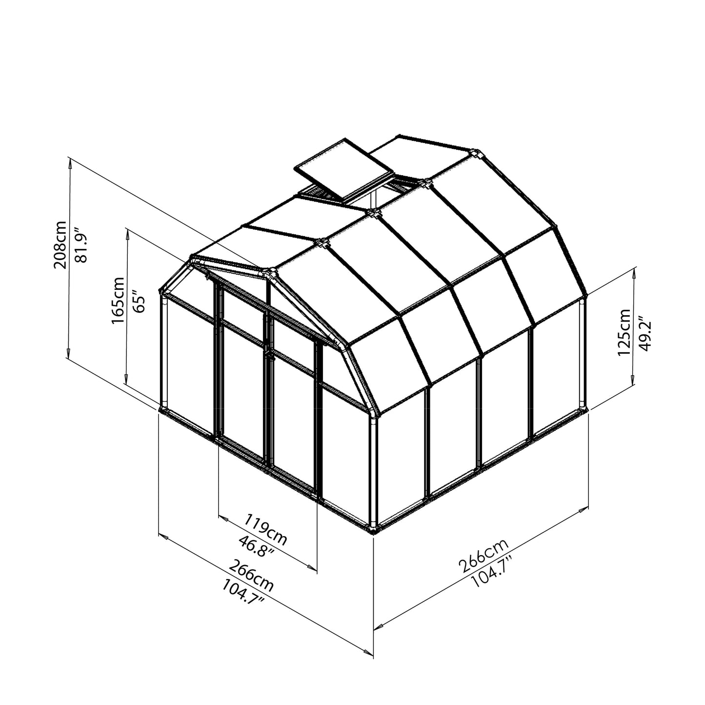 Rion Hobby Gardener 8' x 8' Greenhouse