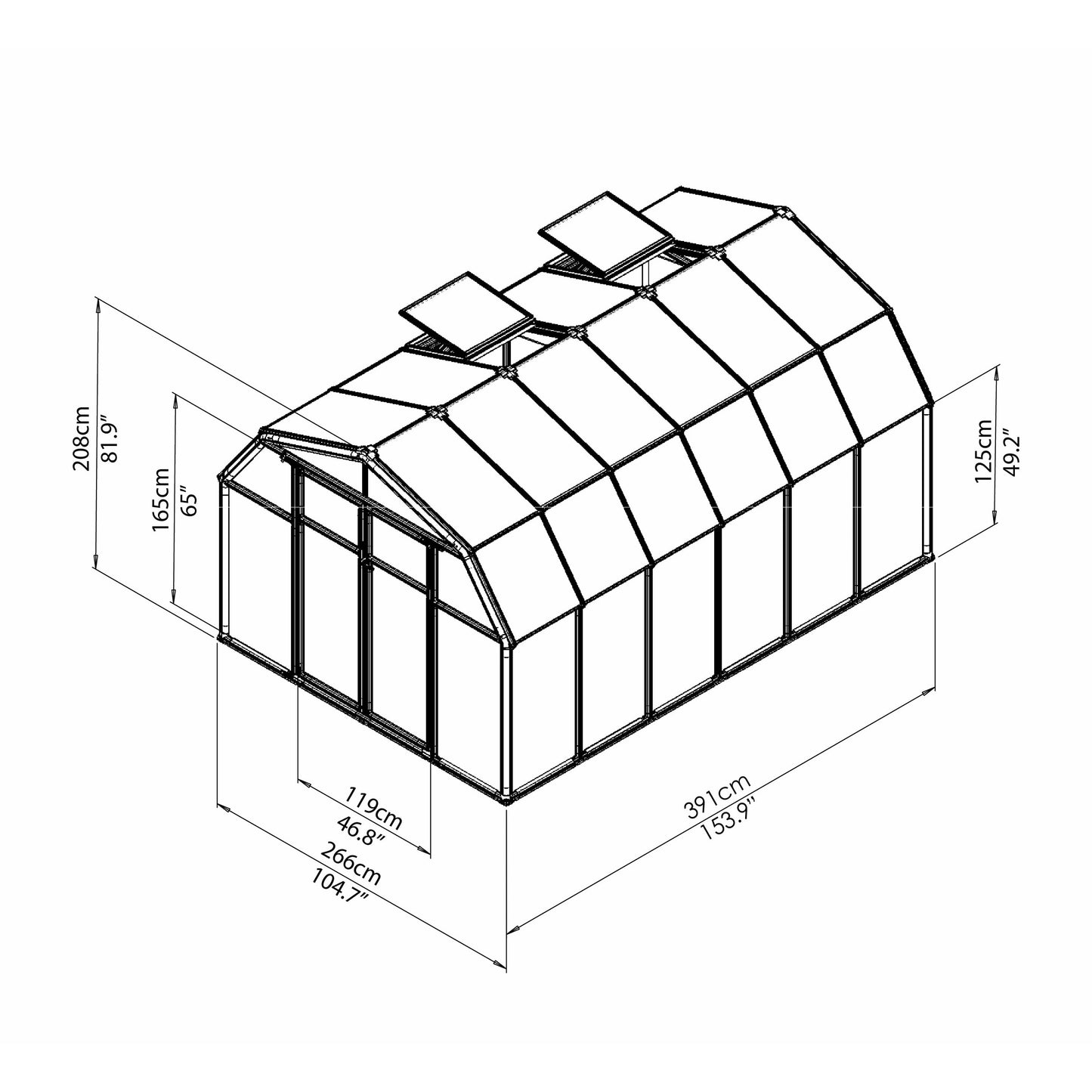Rion Hobby Gardener 8' x 12' Greenhouse