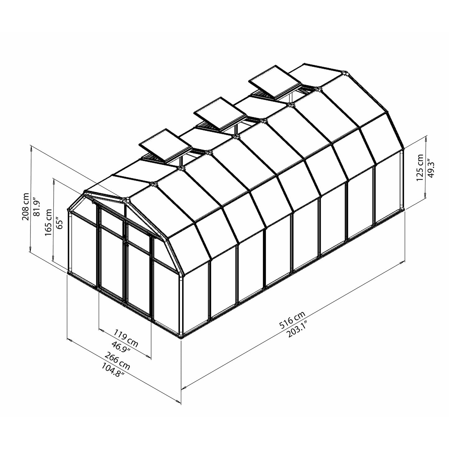 Rion Hobby Gardener 8' x 16' Greenhouse