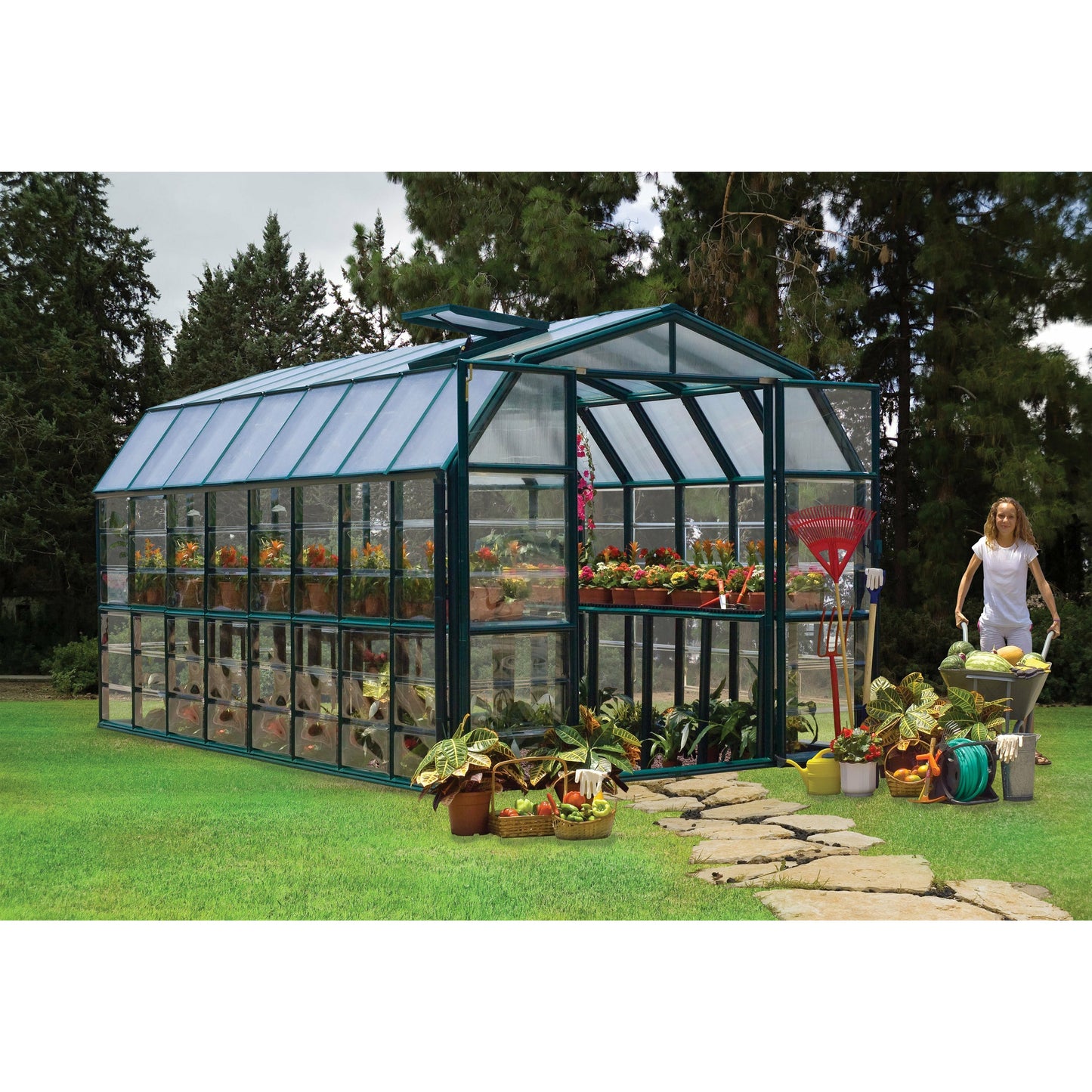 Rion Grand Gardener 8' x 16' Greenhouse - Clear