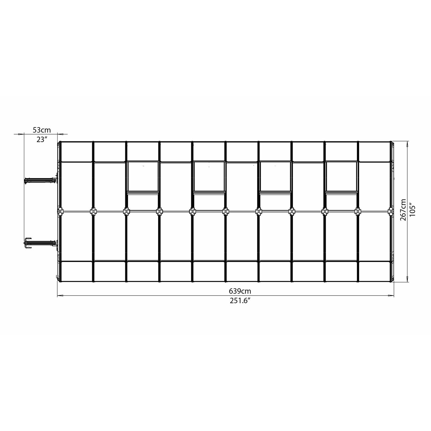 Rion Grand Gardener 8' x 20' Greenhouse - Clear