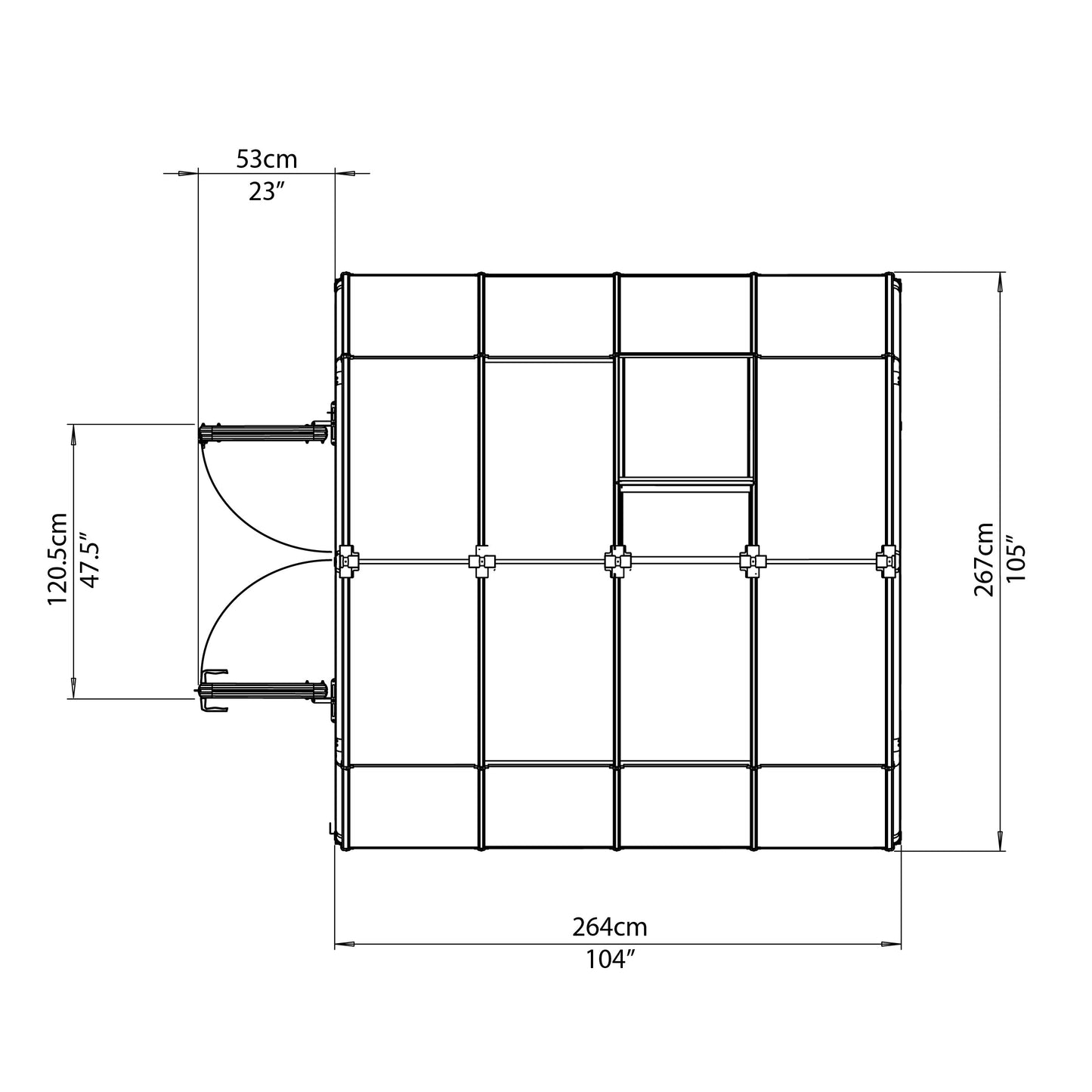 Rion Prestige 2 Clear 8' x 8' Greenhouse