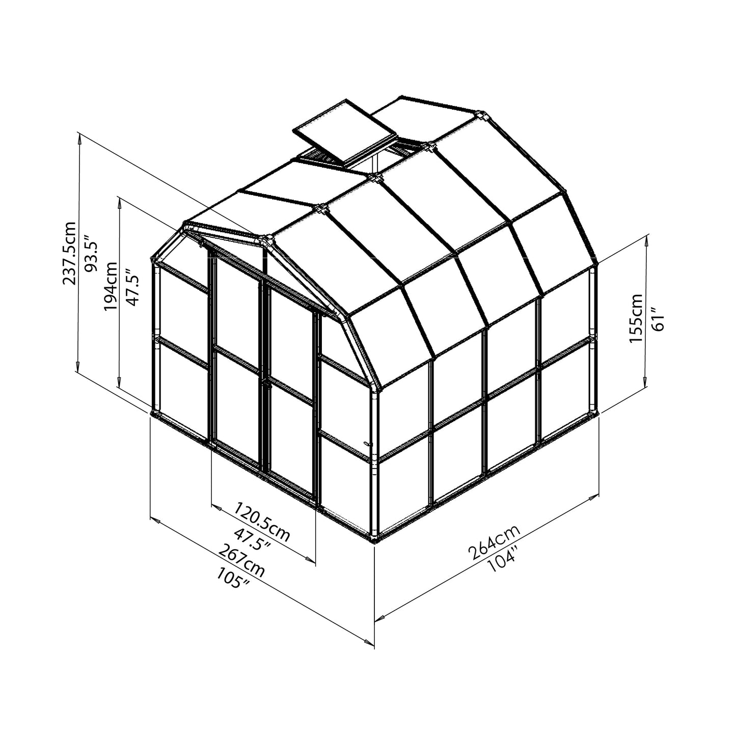 Rion Prestige 8' x 8' Greenhouse