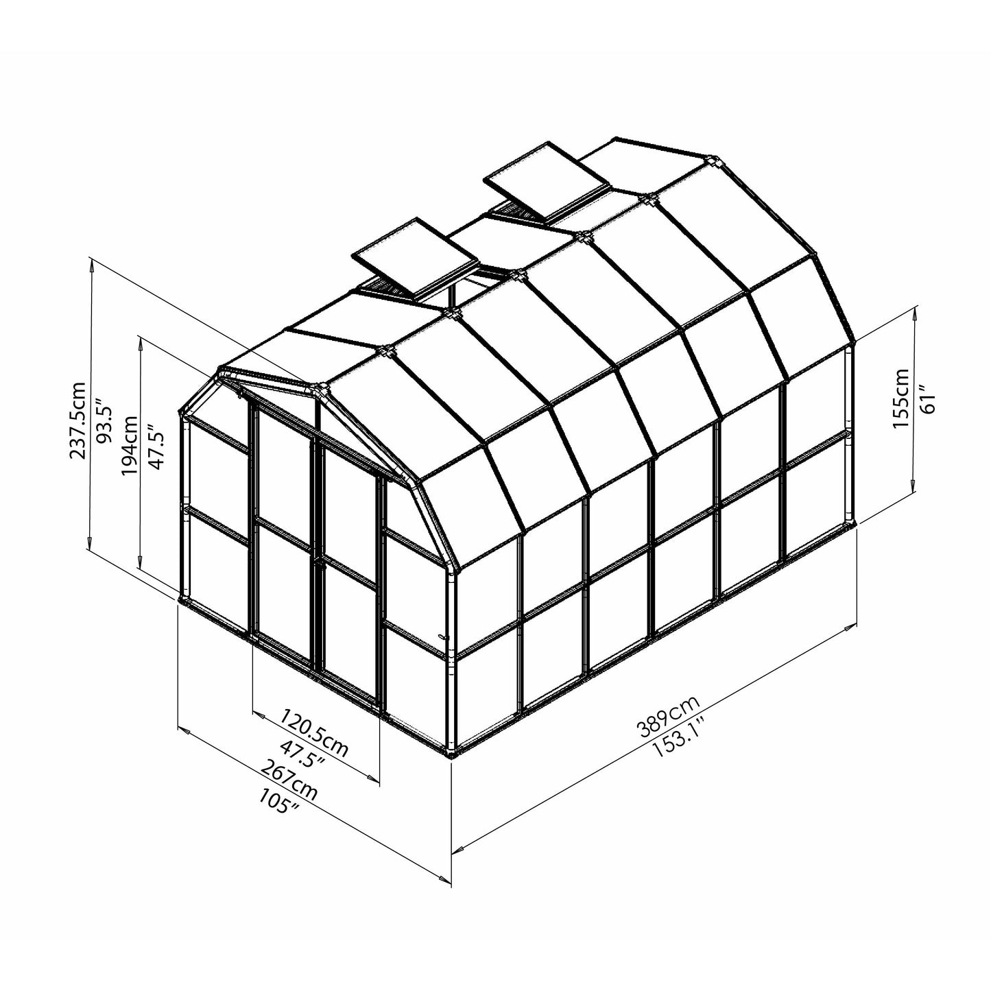 Rion Prestige 8' x 12' Greenhouse