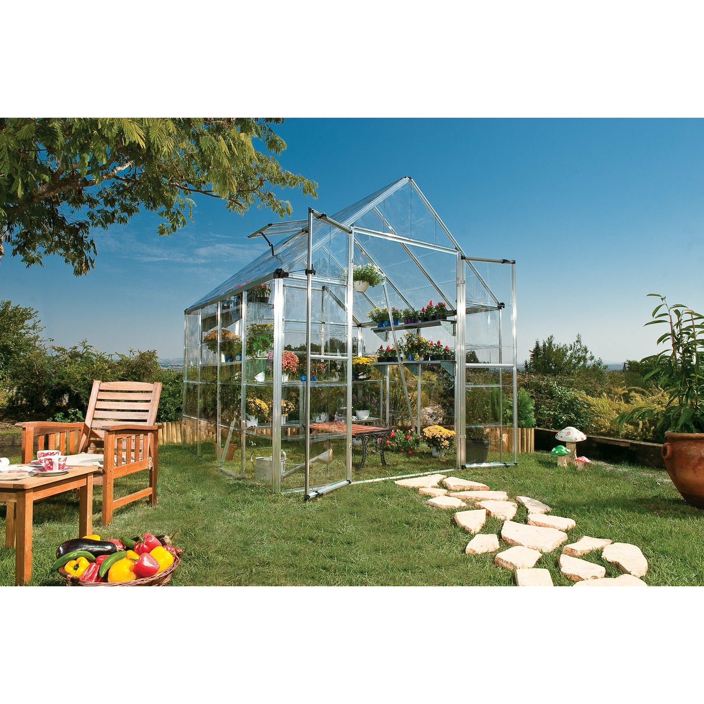 Rion Snap & Grow 8' x 8' Greenhouse - Silver