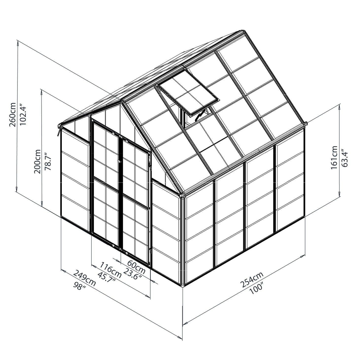 Rion Snap & Grow 8' x 8' Greenhouse - Silver