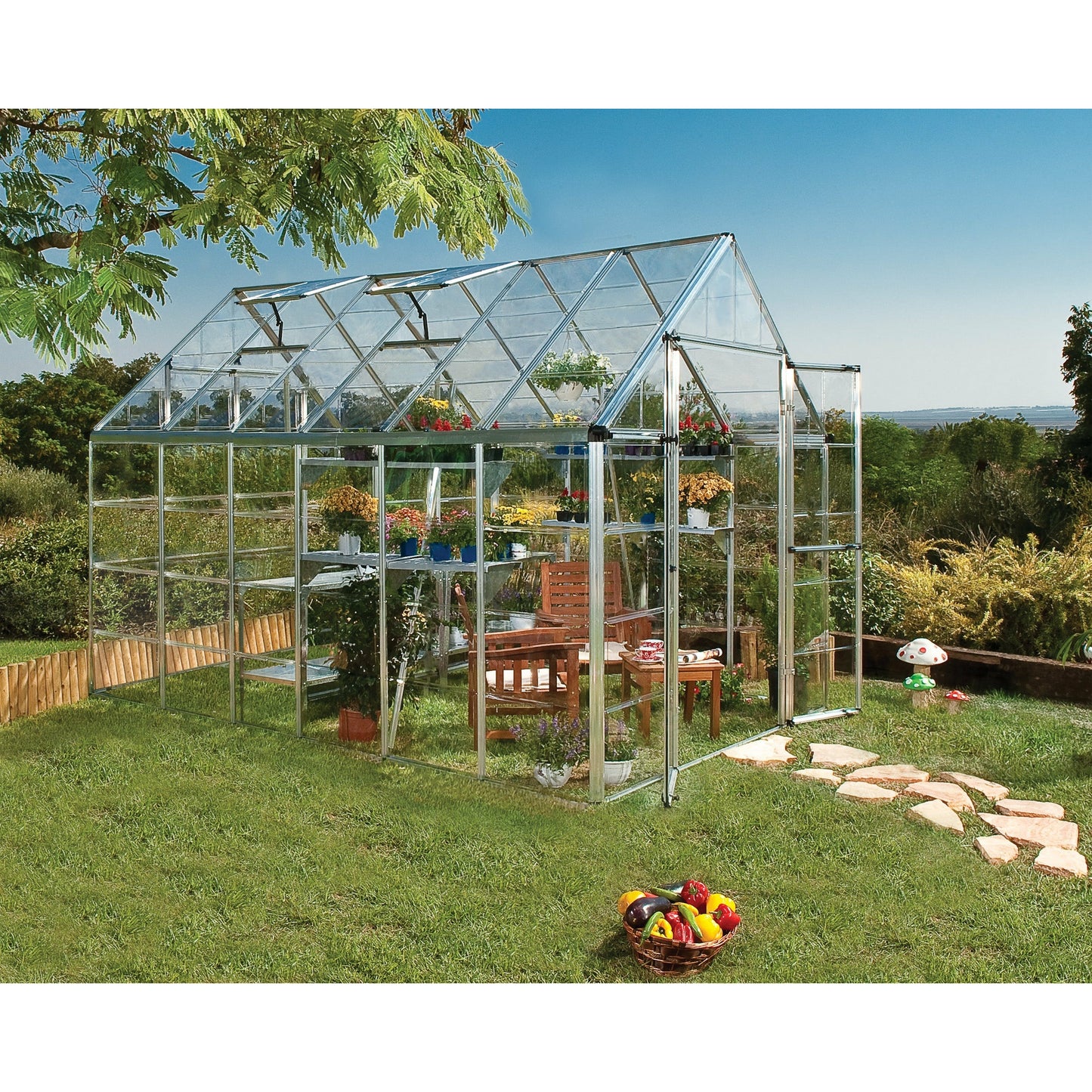 Palram Snap & Grow 8' x 12' Greenhouse - Silver