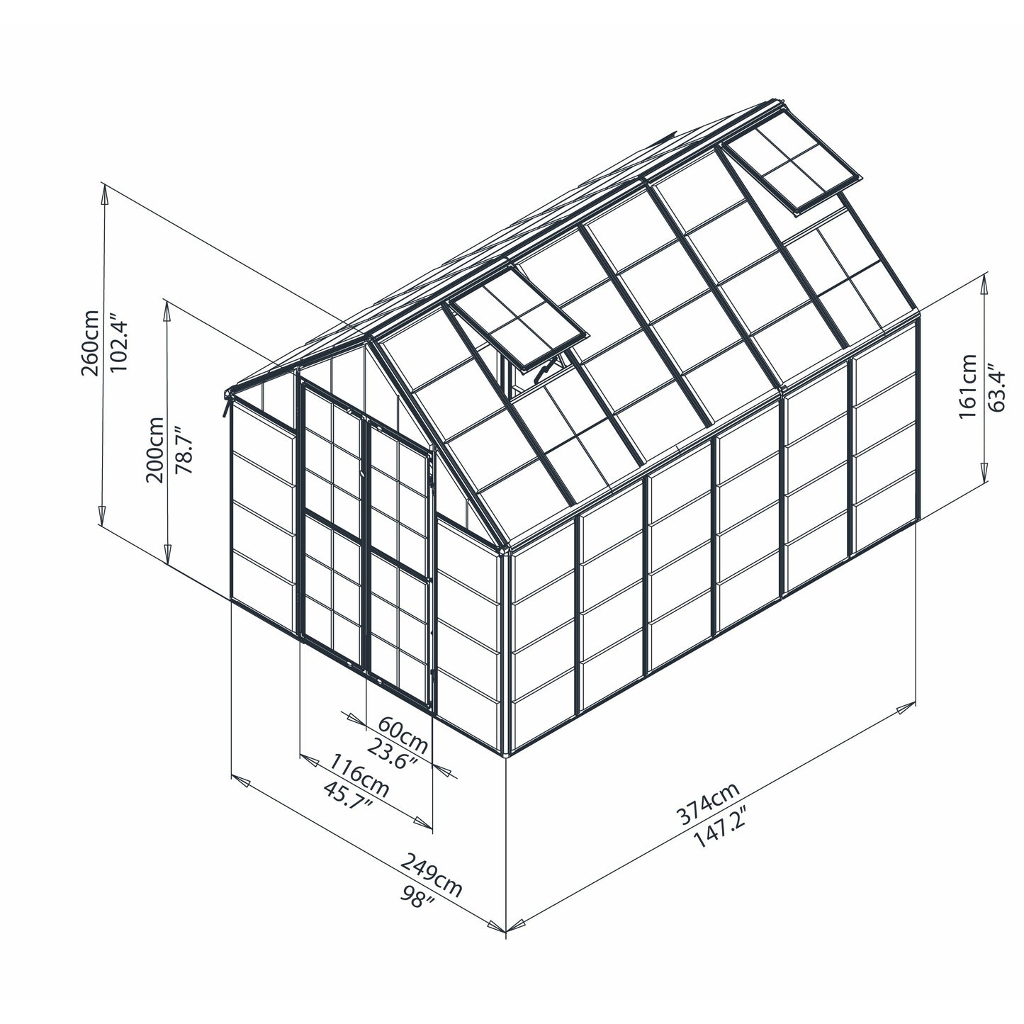 Palram Snap & Grow 8' x 12' Greenhouse - Silver