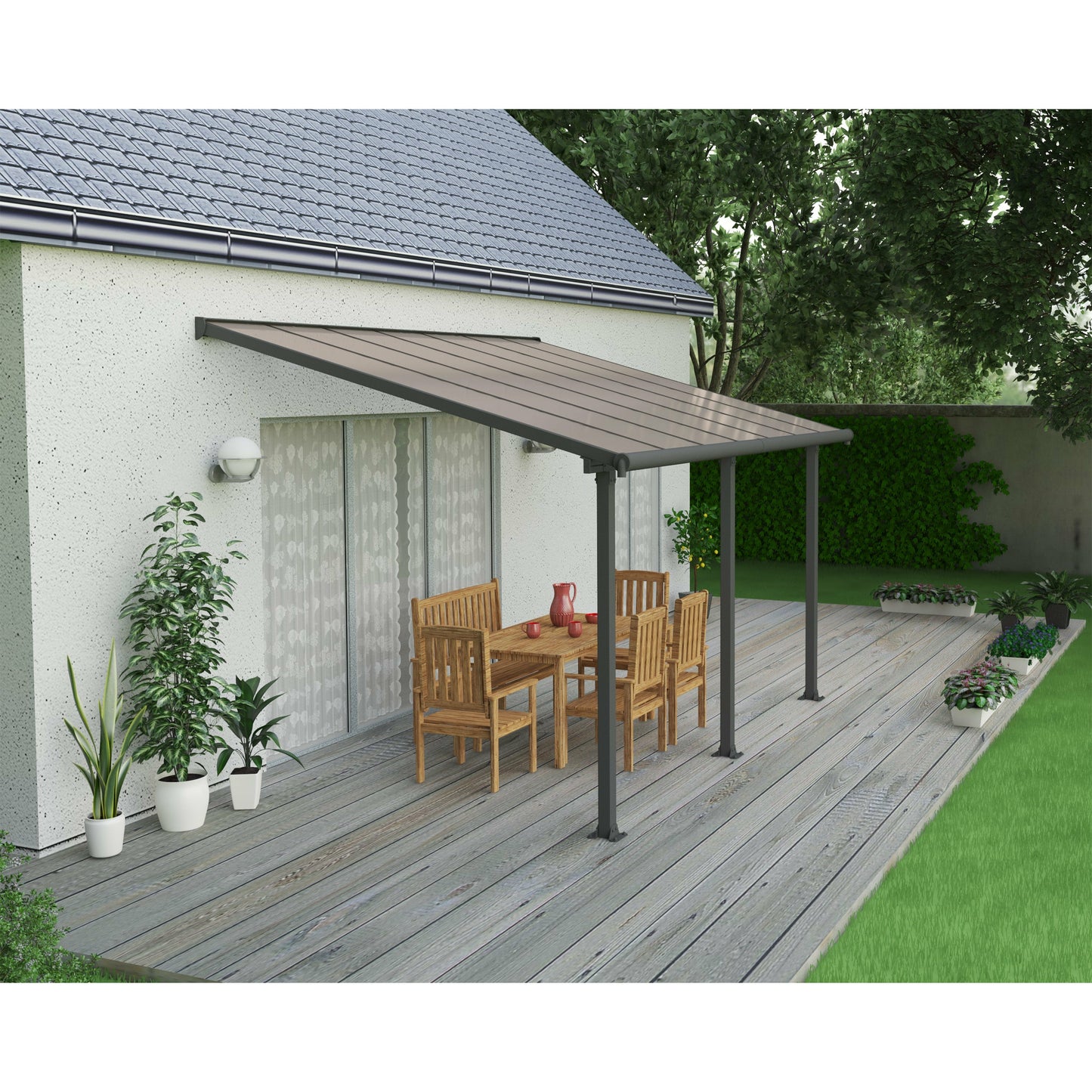 Palram Olympia 10' x 14' Patio Cover - Gray/Bronze