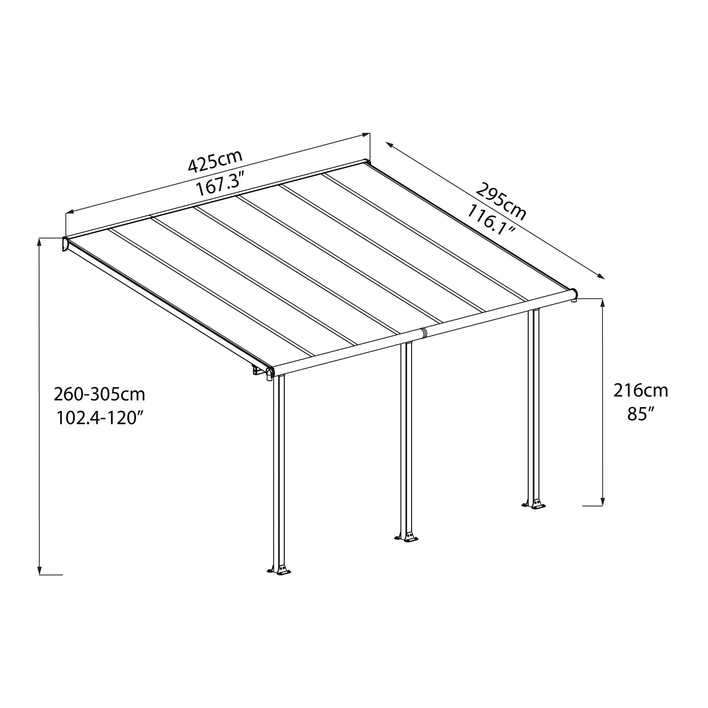 Palram Olympia 10' x 14' Patio Cover - Gray/Bronze