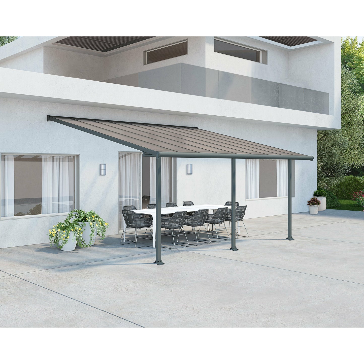 Palram Olympia 10' x 18' Patio Cover - Gray/Bronze