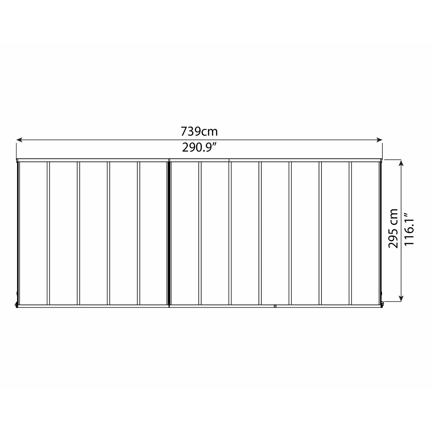 Palram Olympia 10' x 24' Patio Cover - Gray/Bronze