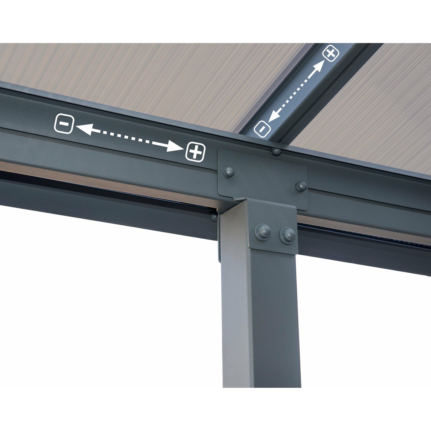 Palram Olympia 10' x 30' Patio Cover - Gray/Bronze