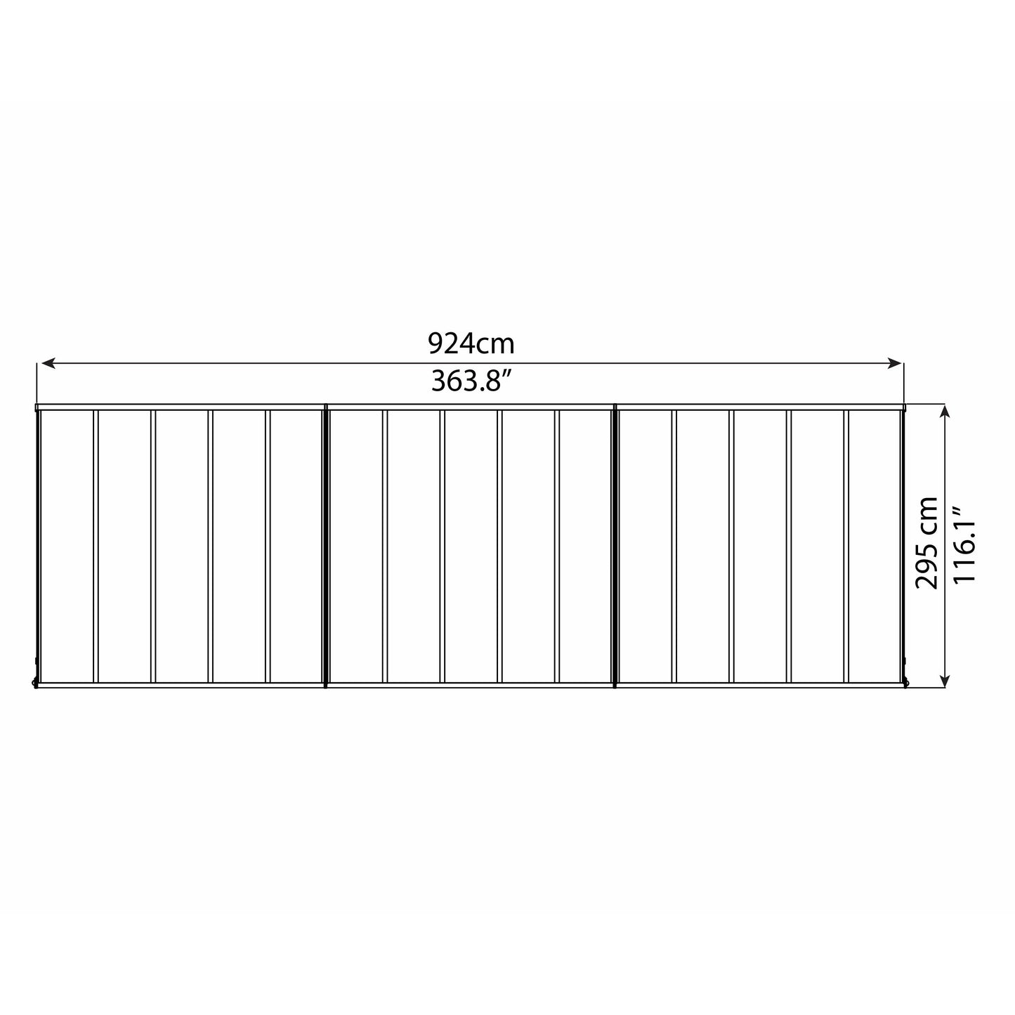 Palram Olympia 10' x 30' Patio Cover - Gray/Bronze