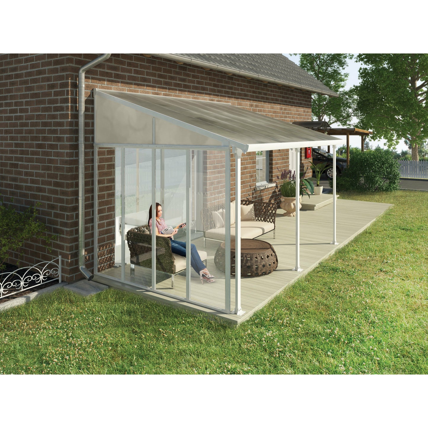 Palram Feria 10' Patio Cover Sidewall Kit - White