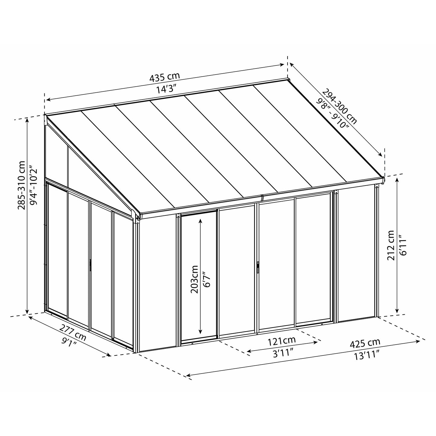 Palram SanRemo 10' x 14' Patio Enclosure - White