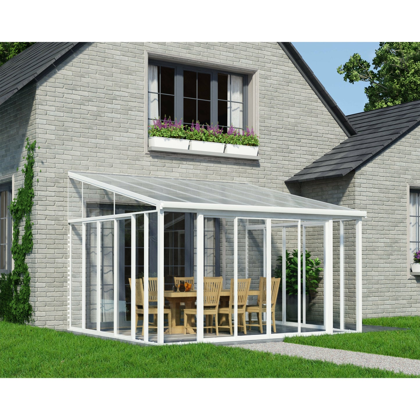 Palram San Remo 13' x 14' Patio Enclosure - White
