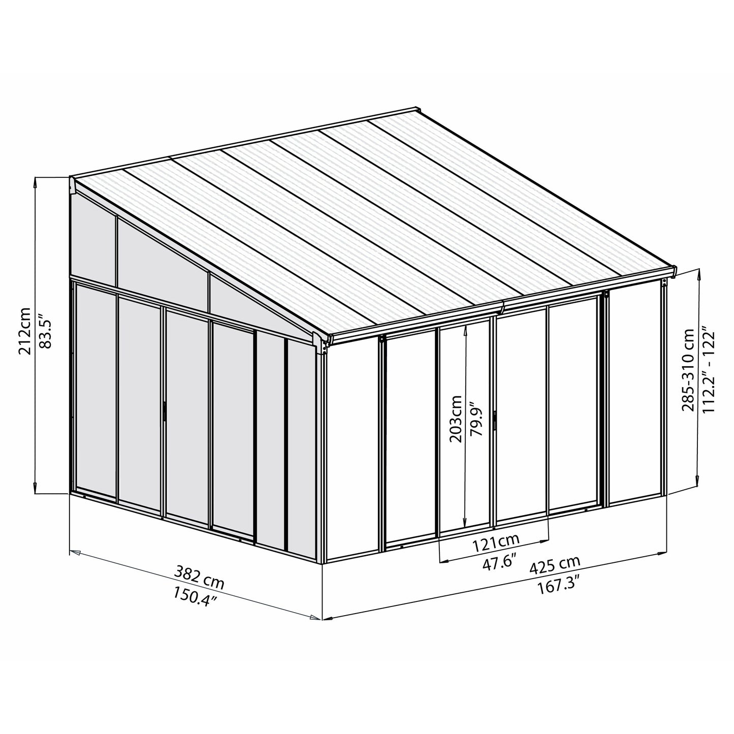 Palram San Remo 13' x 14' Patio Enclosure - White