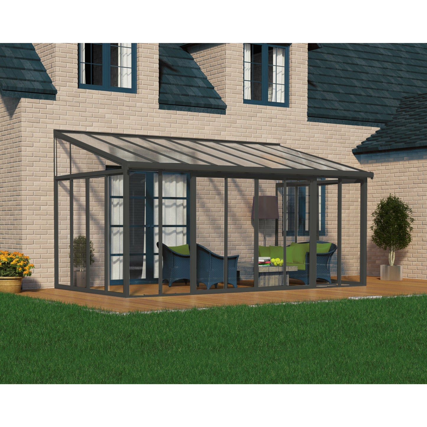 Palram San Remo 10' x 18' Patio Enclosure - Gray/Clear