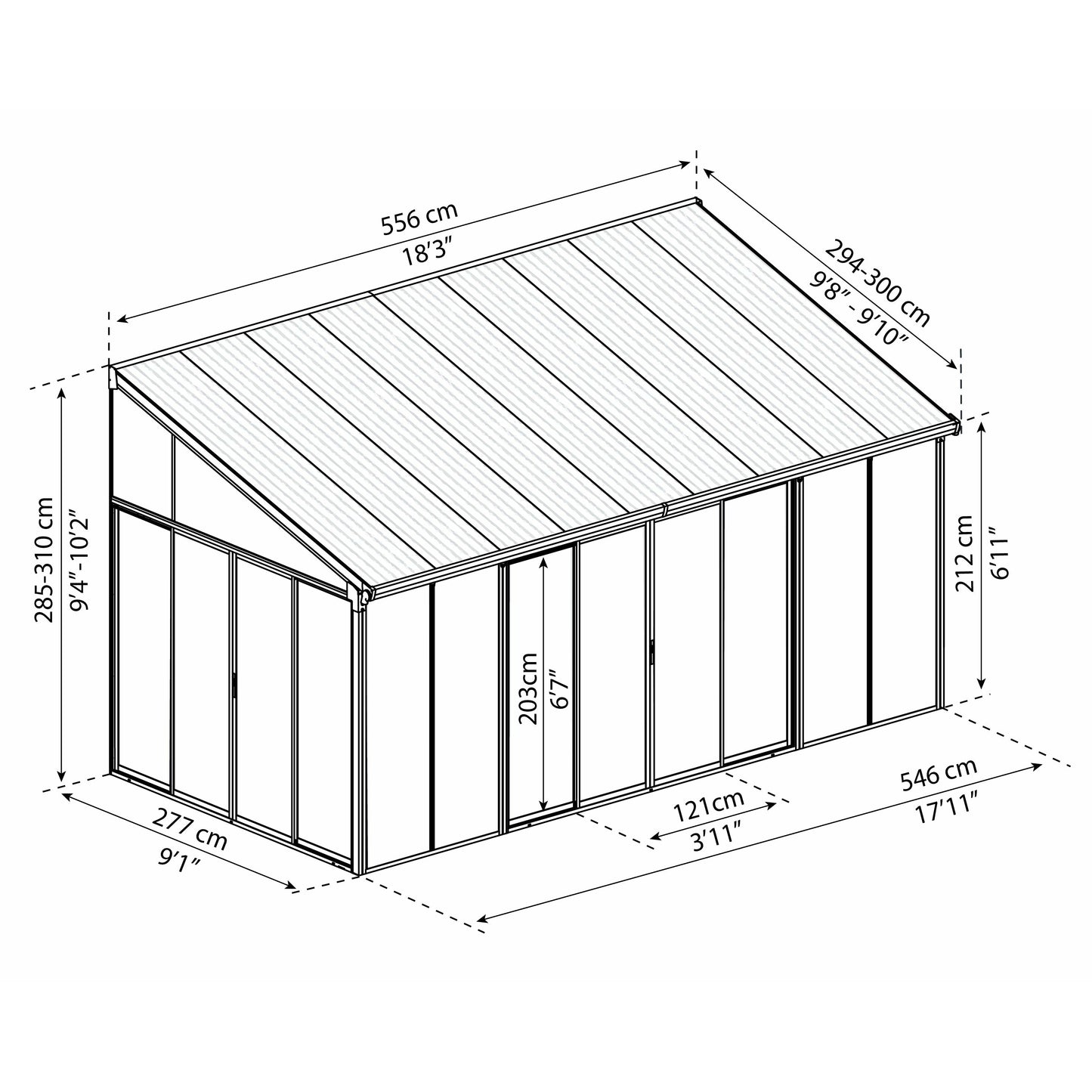 Palram San Remo 10' x 18' Patio Enclosure - Gray/Clear