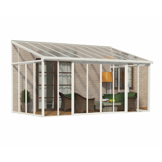 Palram SanRemo 10' x 18' Patio Enclosure - White with Screen Doors (6)
