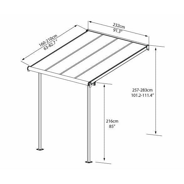 Palram Sierra 8' x 8' Patio/Door Cover