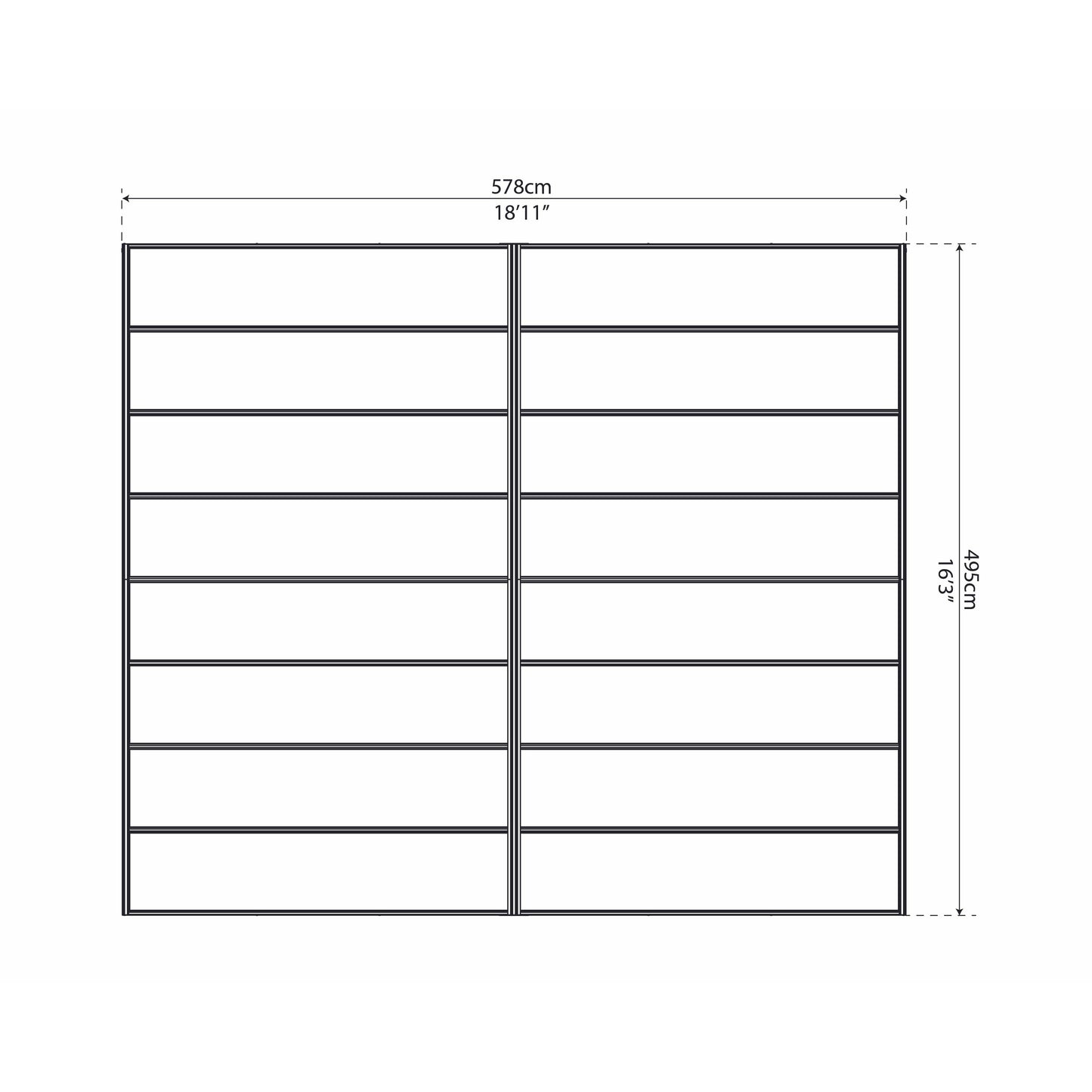 Palram Arizona Breeze Dbl Carport Wing-Style