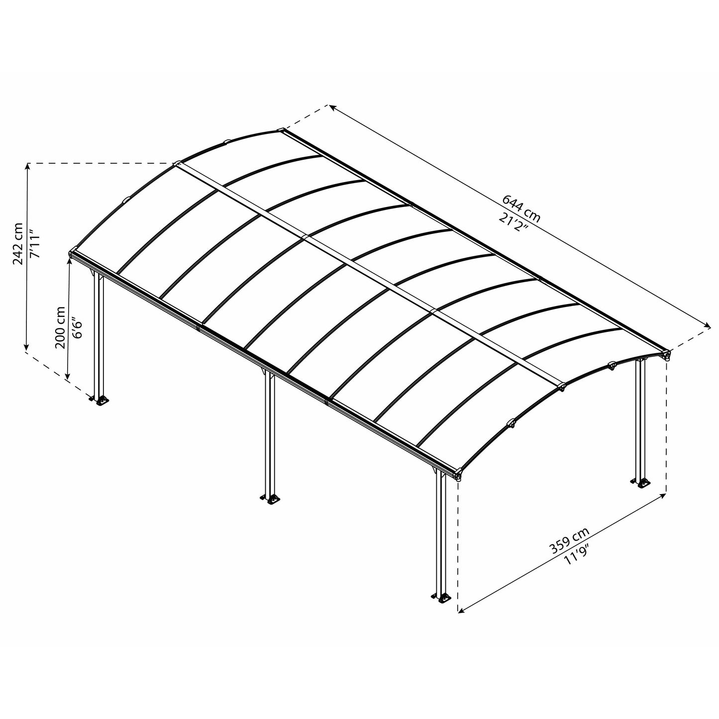Palram Arcadia 12 x 21 Carport
