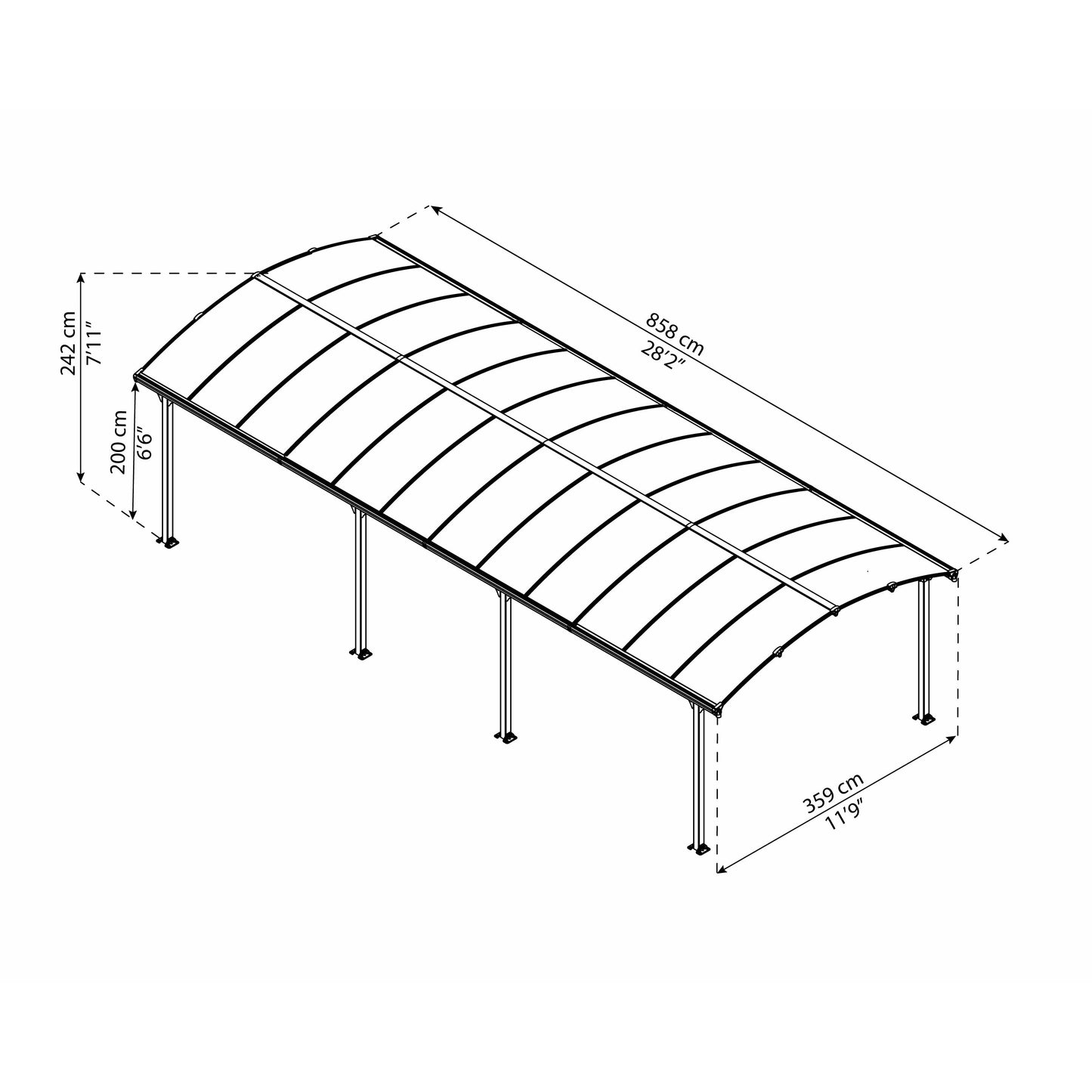 Palram Arcadia 12 x 28 Carport