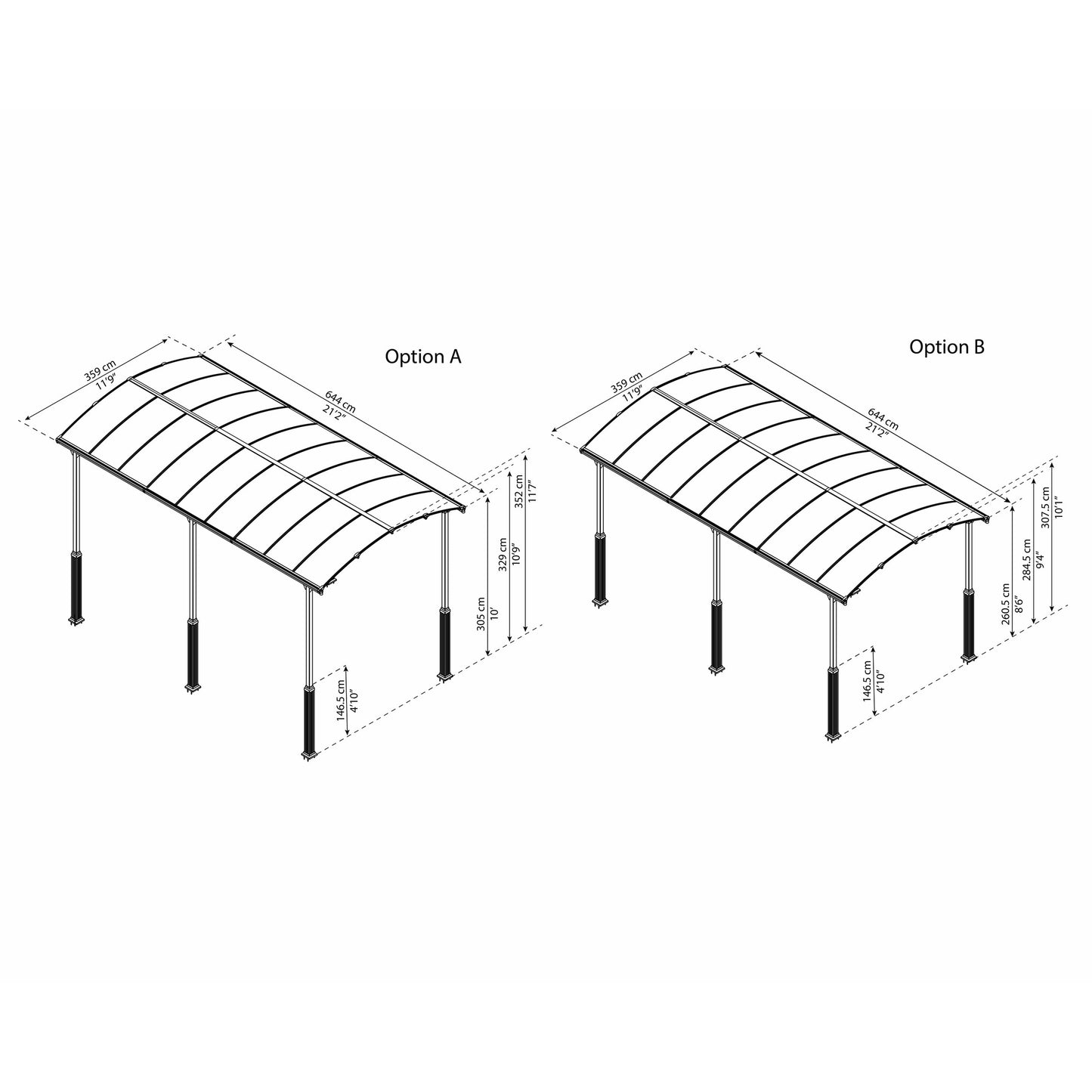 Palram Arcadia Alpine 12 x 21 Carport