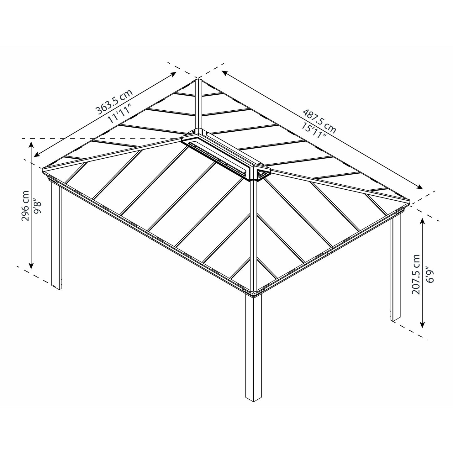 Palram Dallas 4900 16x12 Gazebo