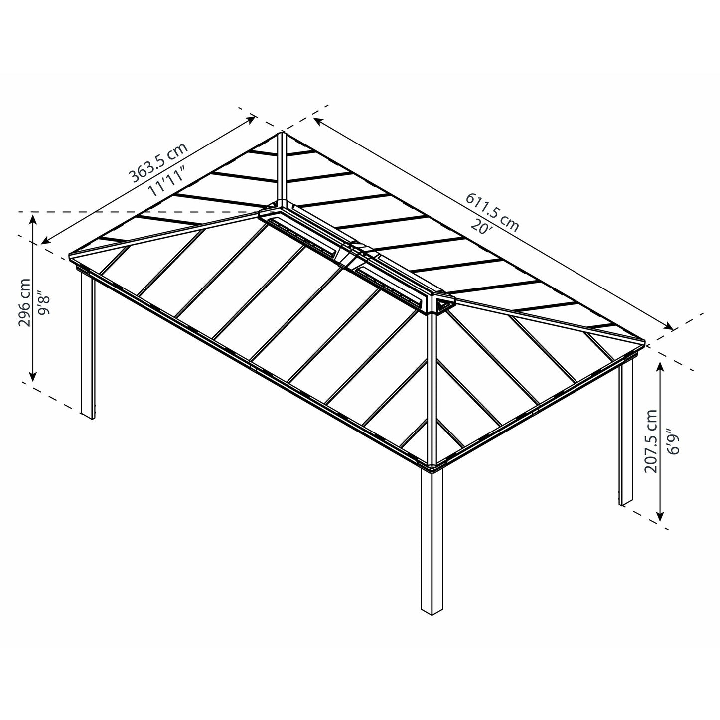 Palram Dallas 6100 20x12 Gazebo