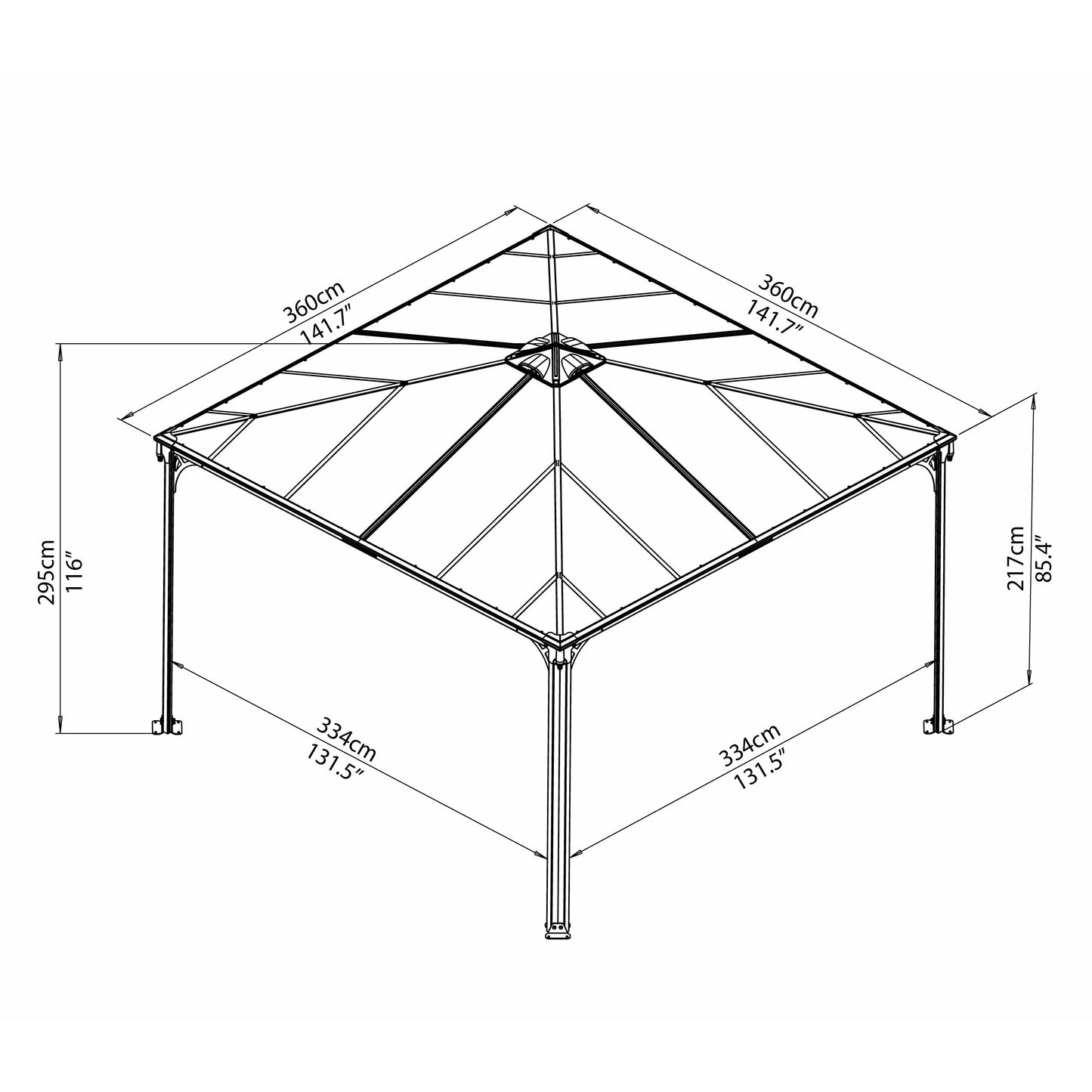 Palram 3600 12' x 12' Gazebo