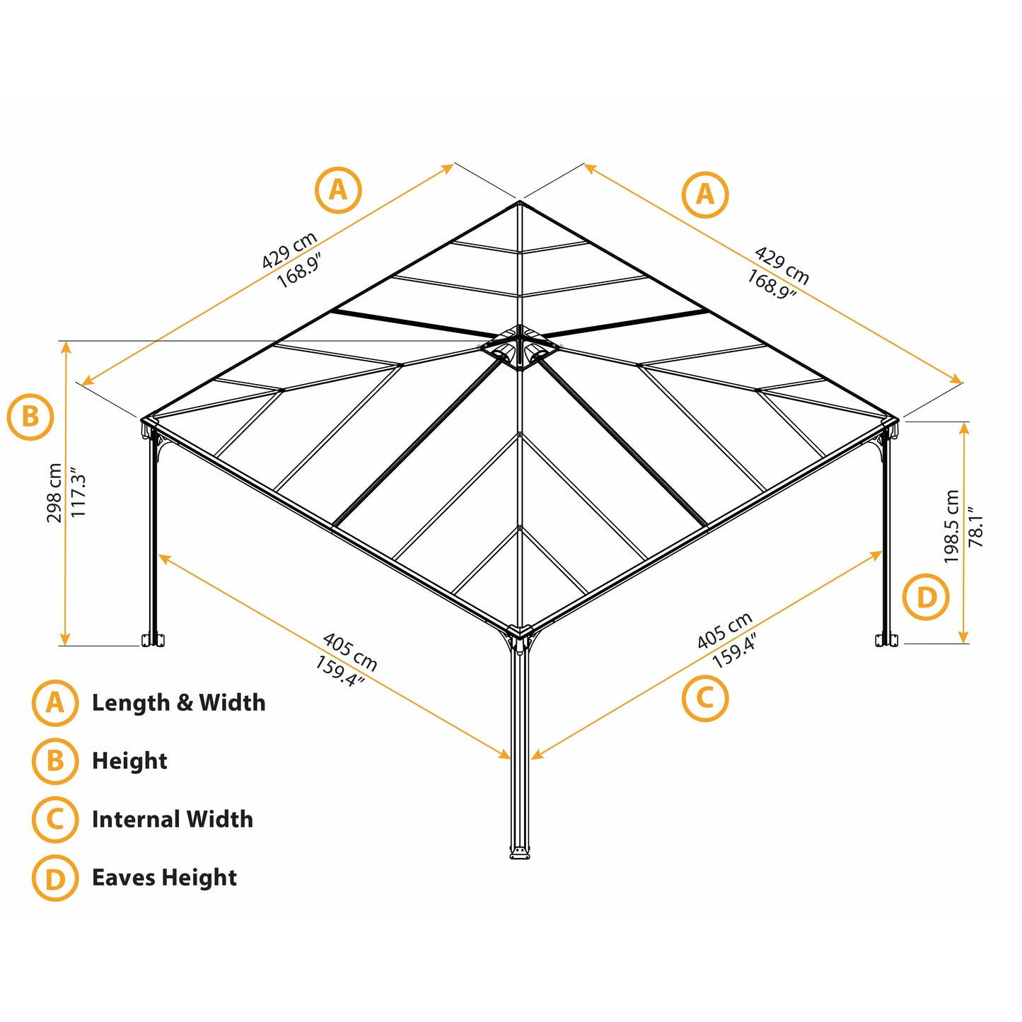 Palram 4300 14' x 14' Gazebo