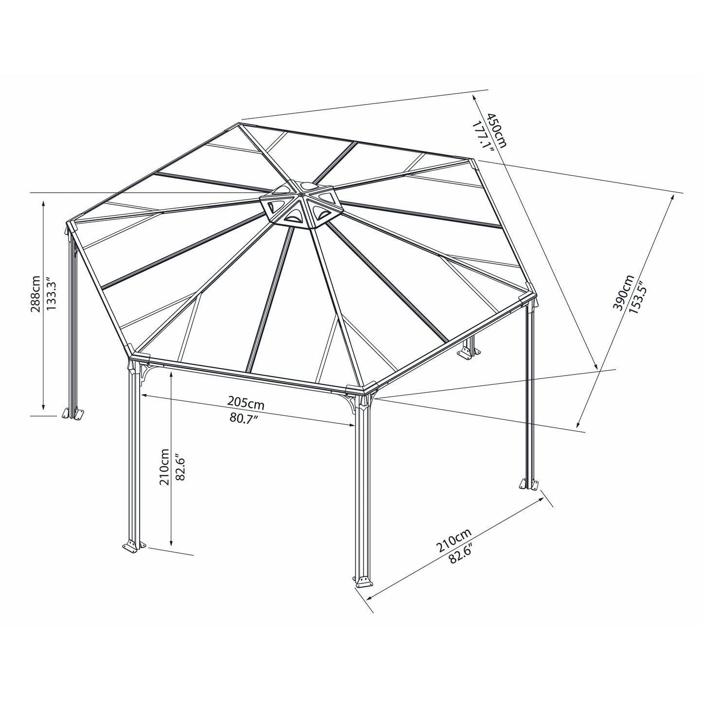 Palram Monaco Hexagon Garden Gazebo