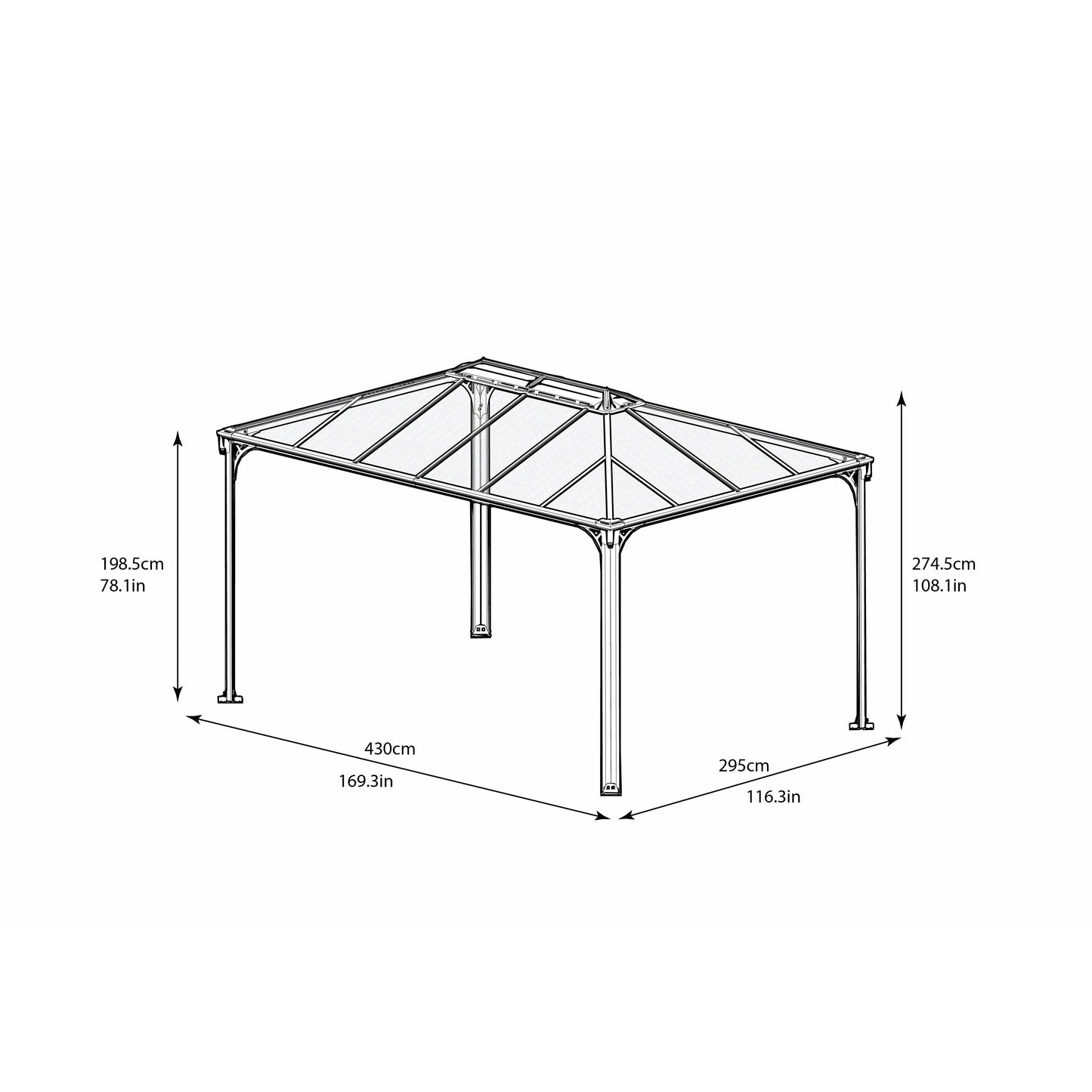 Palram Martinique 4300 10' x 14' Garden Gazebo