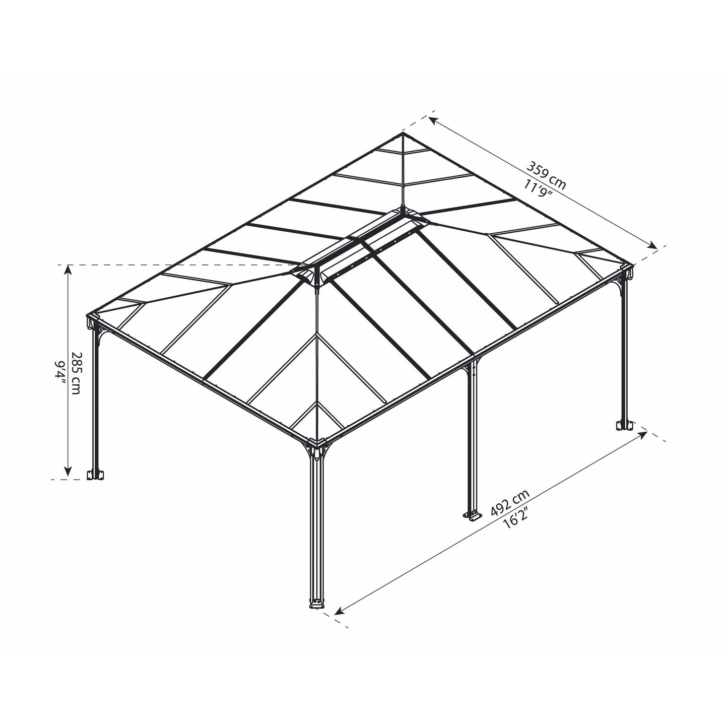 Palram Martinique 5000 12' x 16' Garden Gazebo