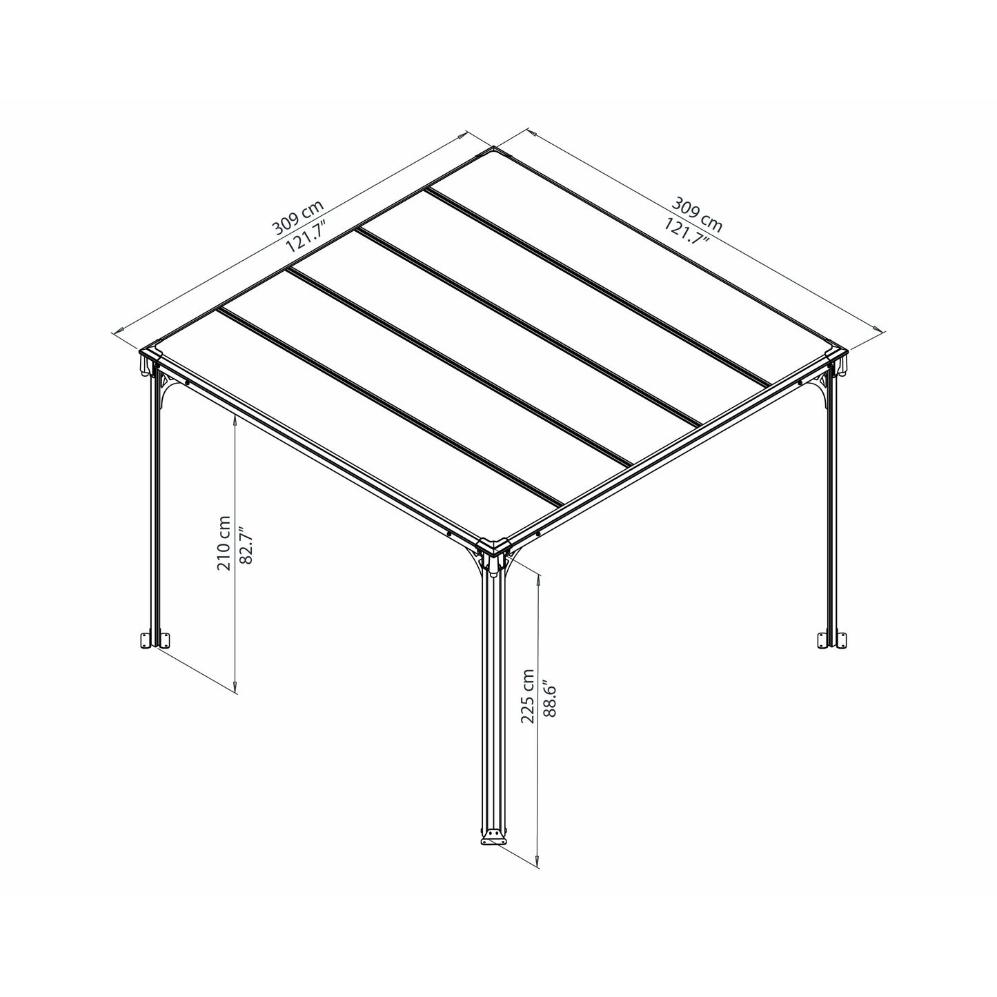 Palram Milano 3000 10' x 10' Gazebo