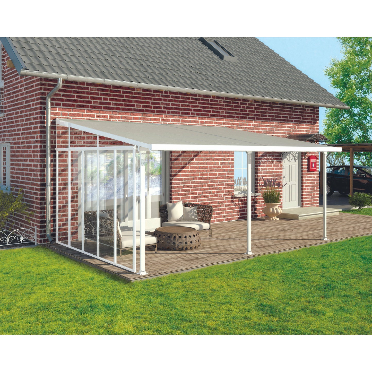 Palram Feria 13' Patio Cover Sidewall Kit - White