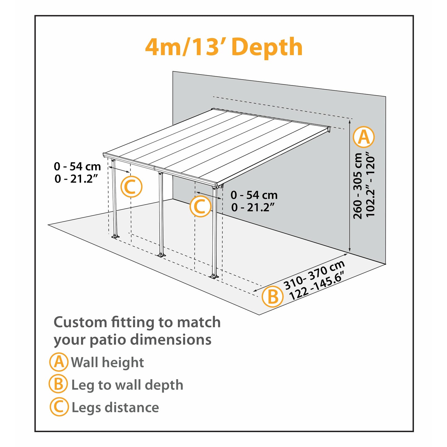 Palram Feria 13' x 28' Patio Cover - White