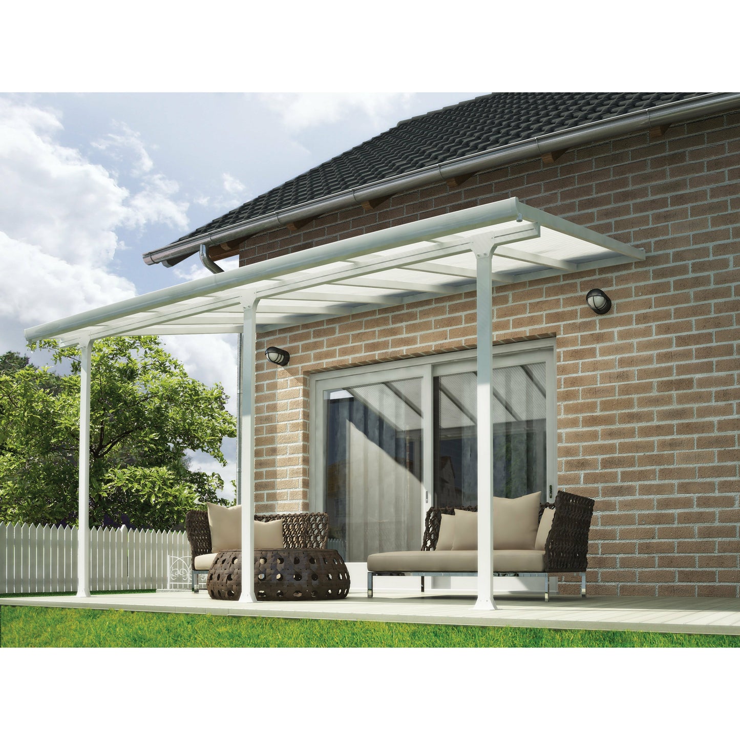 Palram Feria 13' x 34' Patio Cover - White