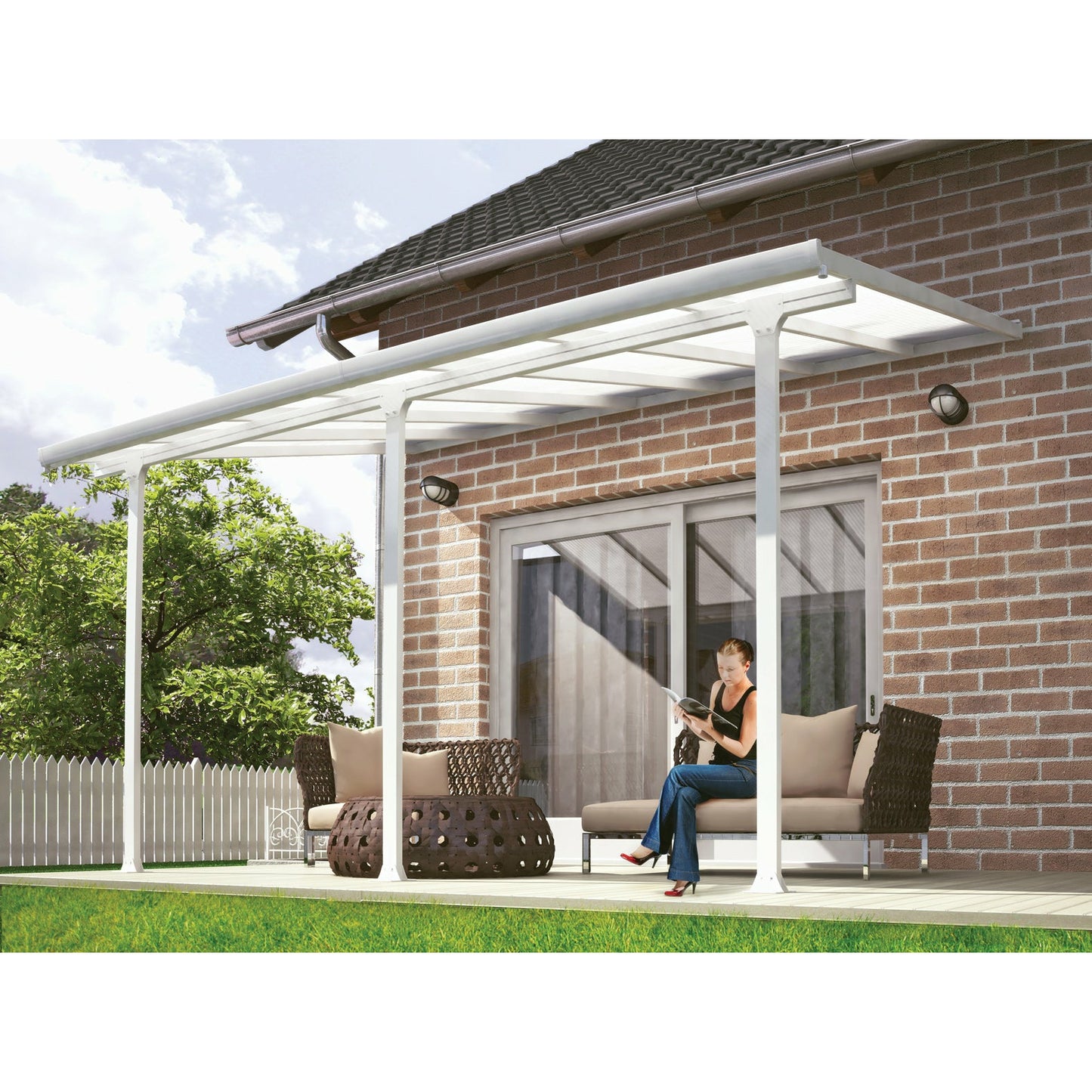 Palram Feria 13' x 40' Patio Cover - White