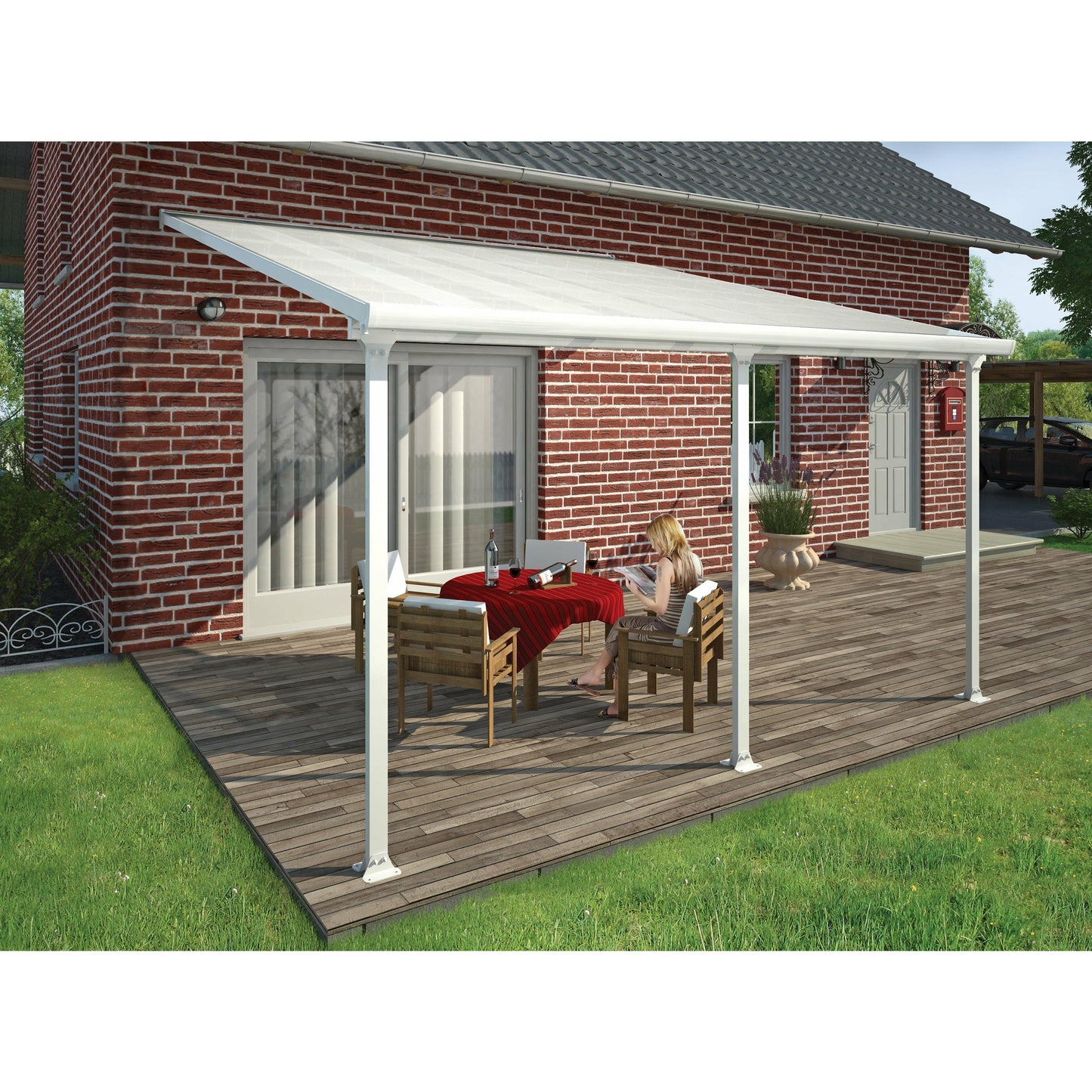 Palram Feria 10' x 24' Patio Cover - White