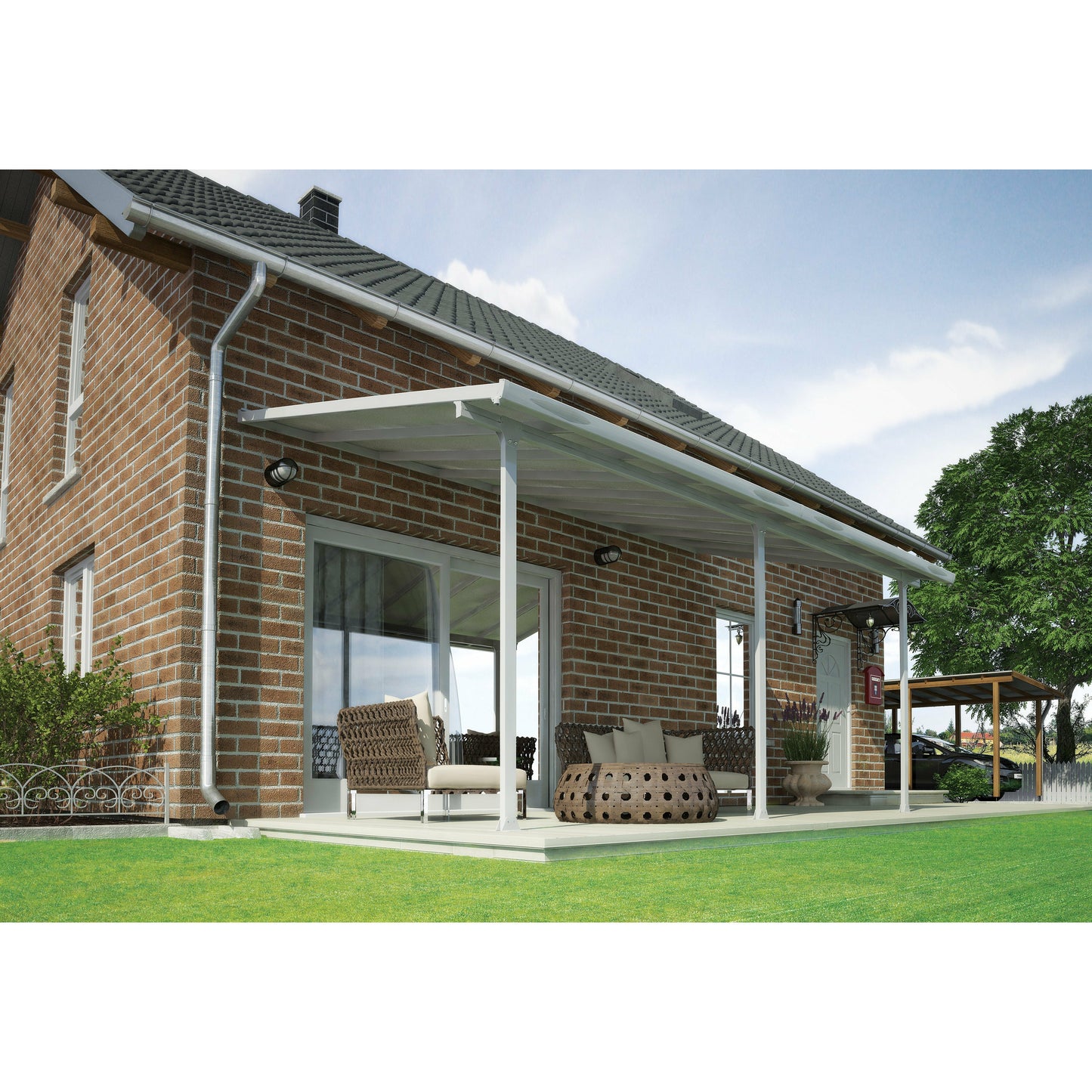 Palram Feria 10' x 28' Patio Cover - White