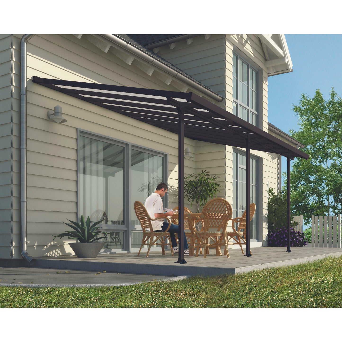 Palram Feria 10' x 18' Patio Cover - Gray