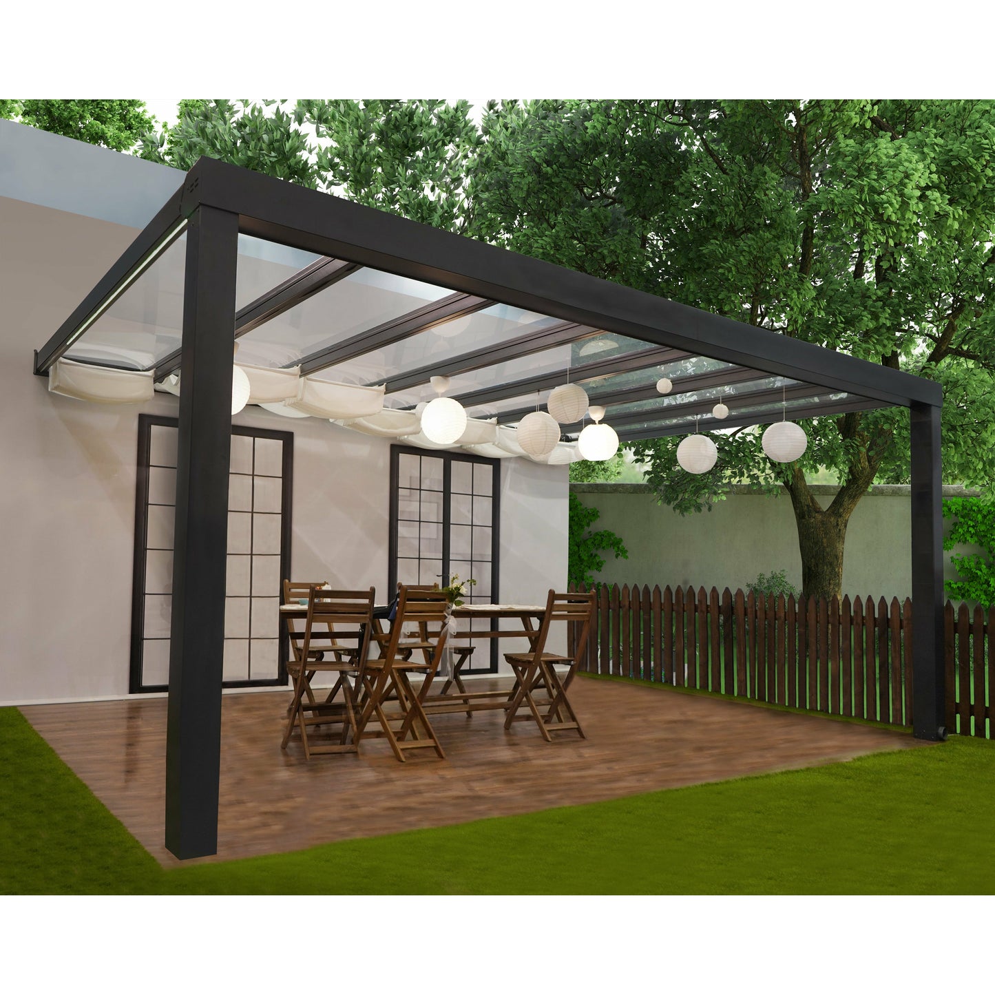 PALRAM STOCKHOLM PATIO COVER GRAY CLEAR 11x17