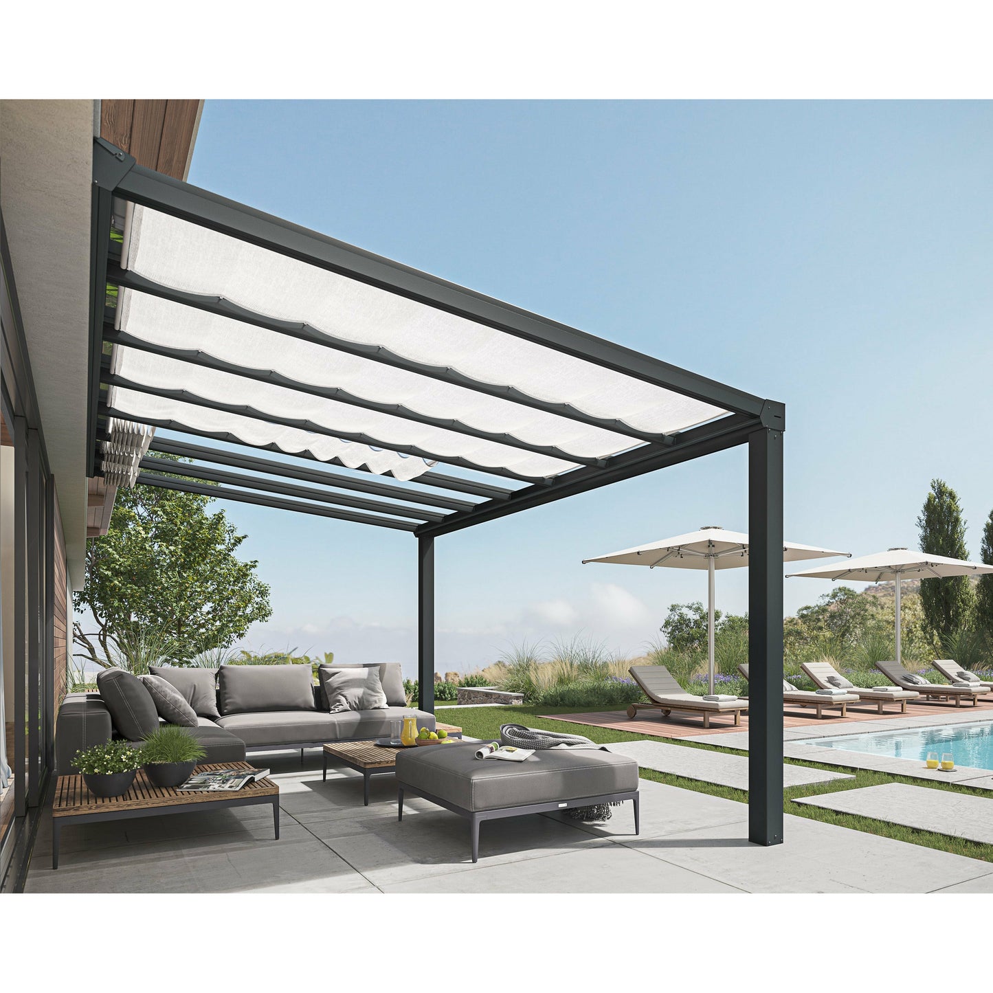 PALRAM STOCKHOLM PATIO COVER GRAY CLEAR 11x17