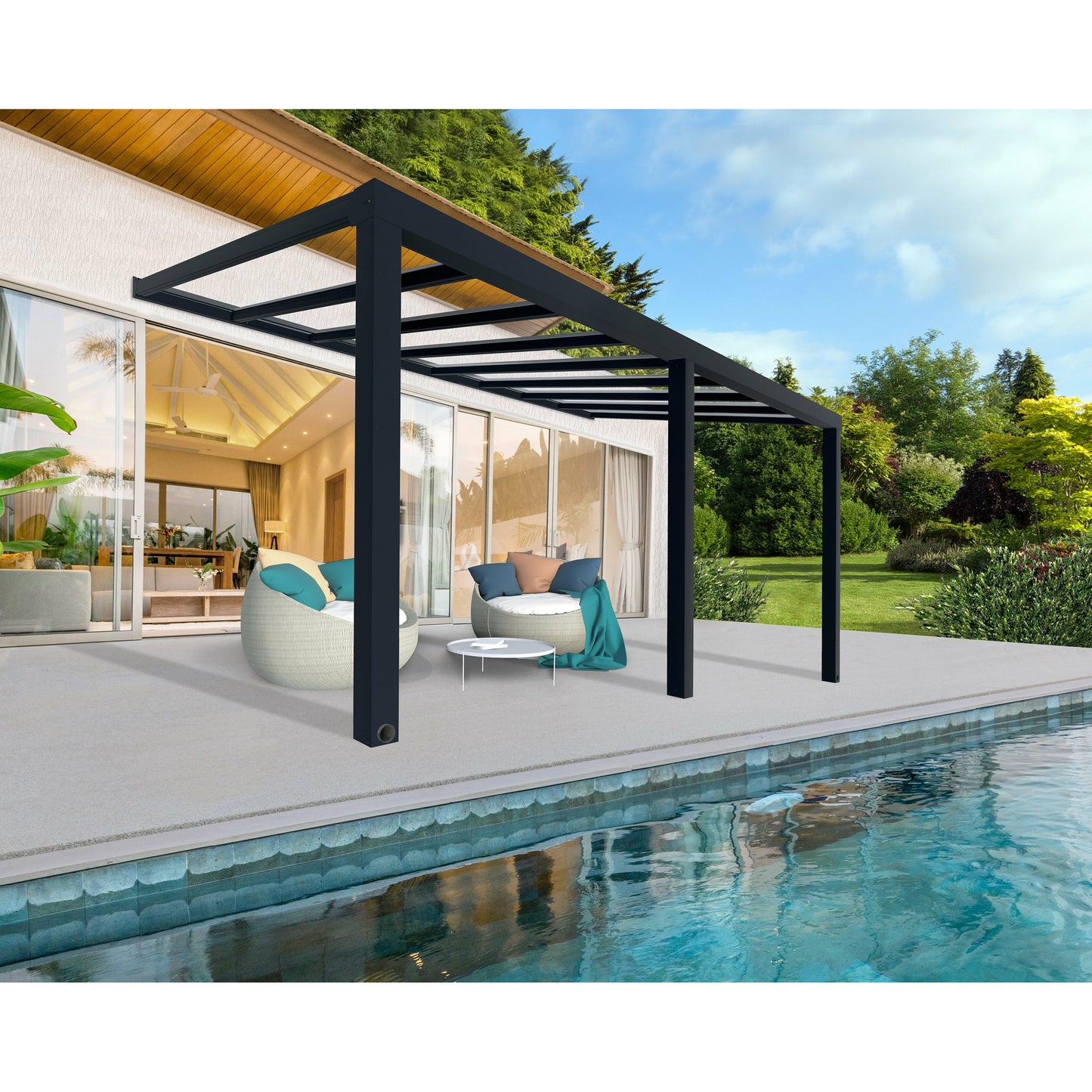 PALRAM STOCKHOLM PATIO COVER GRAY CLEAR 11x19